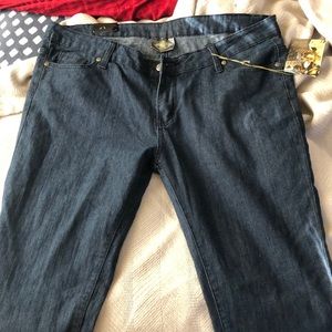 A brand new pair or blue jeans never wore